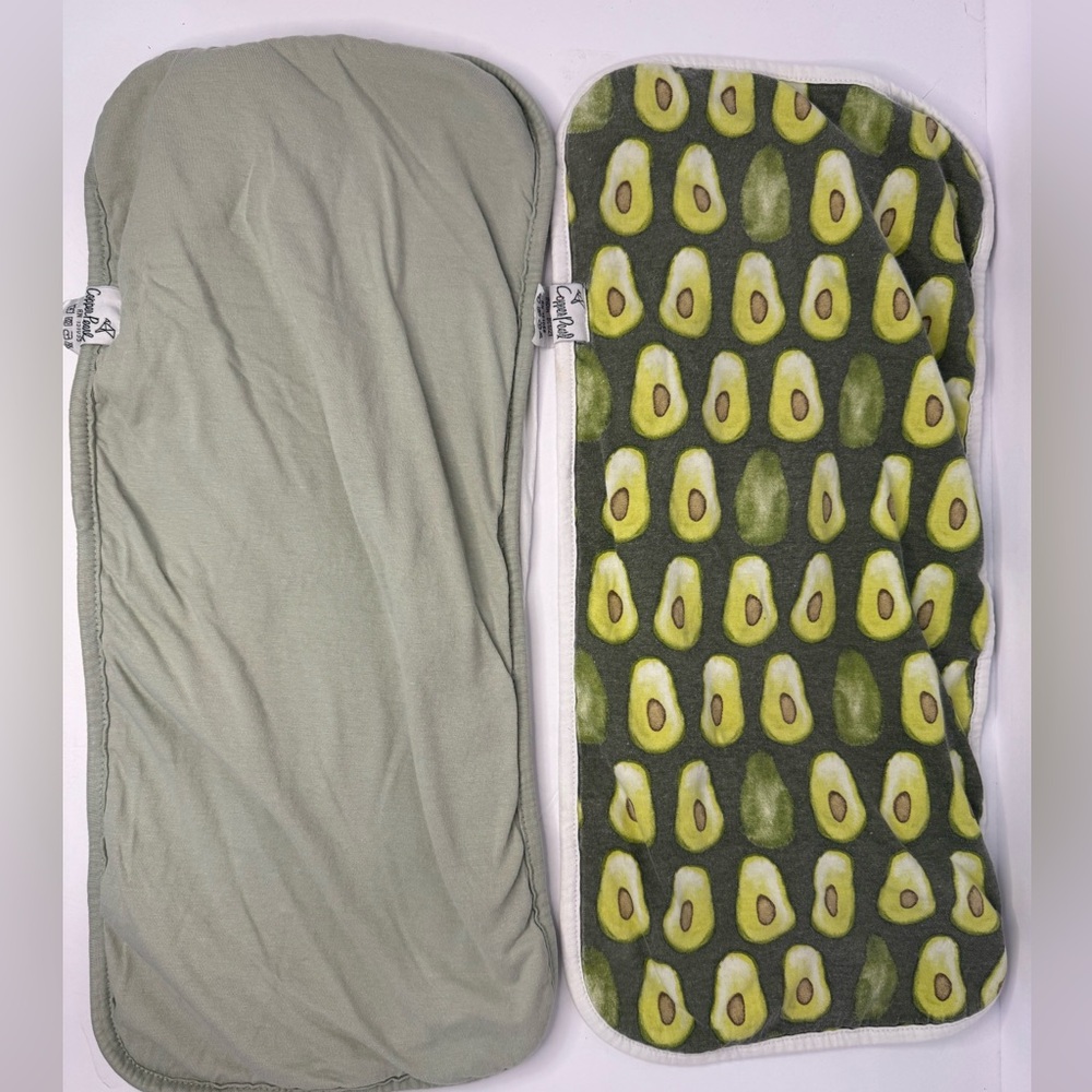 Copper Pearl Burp Cloth Set of 2 | Avocado Print & Sage Green | Baby Essentials